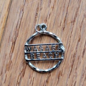 Wasaga Beach Silver plated Costume Charm Souvenir 3/4"